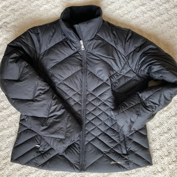 Eddie Bauer Women's Black Petite Large Down Jacket - Picture 1 of 4